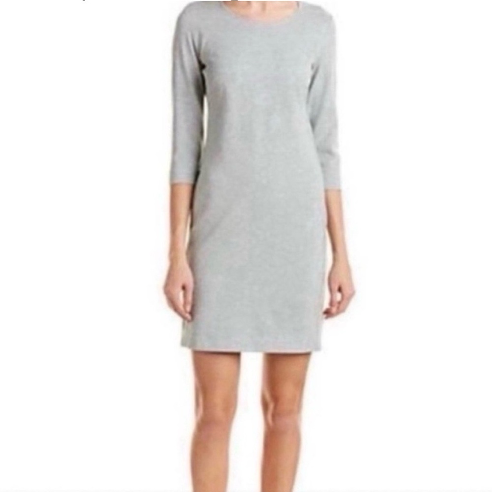 Theory Mini Shift K Fix Ponte Knit Dress in Gray 3/4 Sleeve-Office-Size 10- EUC